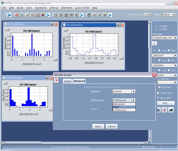 2D Histogram: Properties Dialog (Advanced tab)
