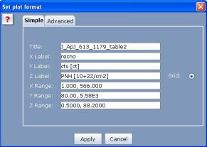 3D Scatter Plot: Properties Dialog (Simple tab)