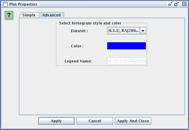 3D Histogram: Properties Dialog (Advanced tab)