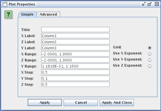 3D Surface: Plot Properties Dialog (Simple tab)